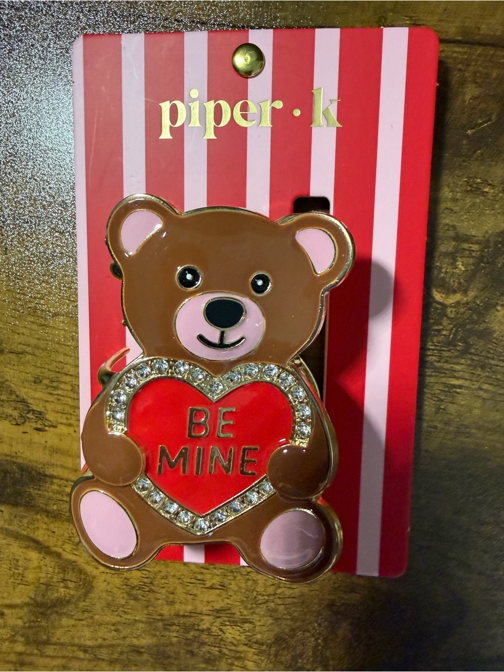 Piper-K Teddy Bear 'Be Mine' Hair Clip. NEW - Picture 4 of 4